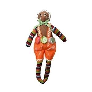 Christmas Gingerbread Sock Boy Oversized Hangers Whimsical Ornament Tree
